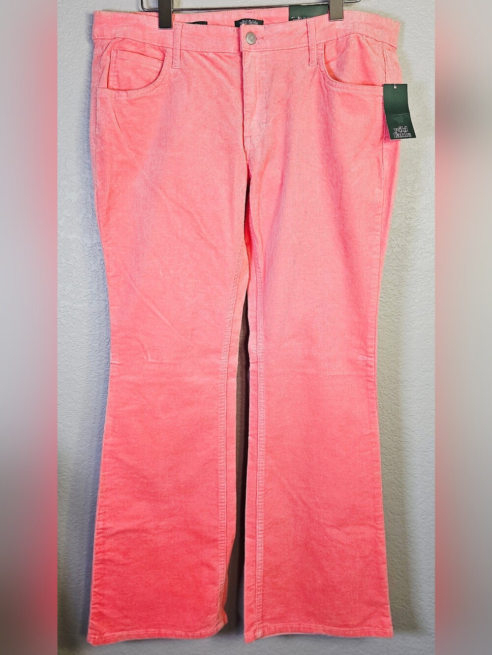 Wild Fable Coral Pink Corduroy Low-Rise Flare Pants Size 14/32 NWT